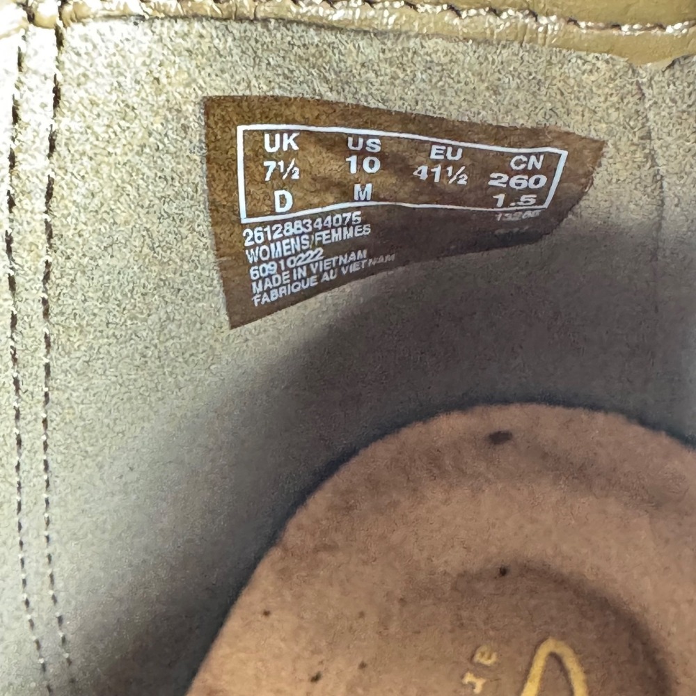 Clarks Maypearl Daisy Ankle Boots Booties Womens 10 Tan Suede Leather Block Heel - Picture 9 of 11